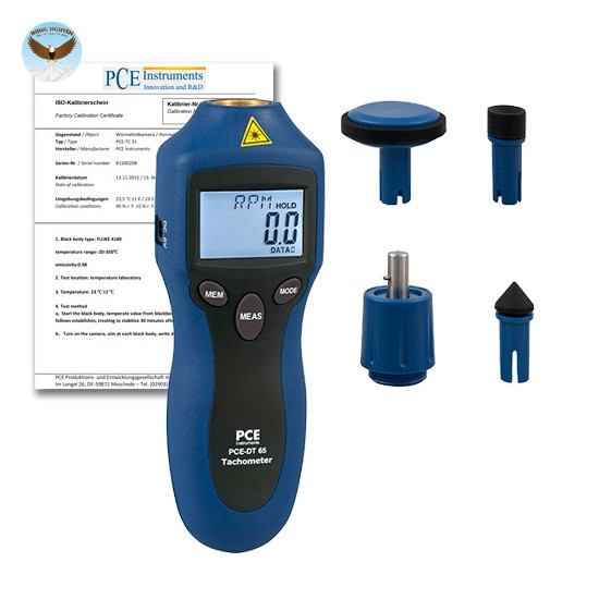 Máy đo tốc độ vòng quay PCE DT 65-ICA (99999 rpm, Incl. ISO Calibration Certificate)